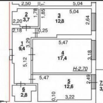 Продается 2-х комнатная квартира, 58,7 м²