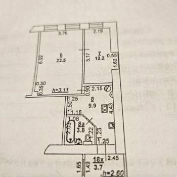 Продается 2-х комнатная квартира, 52 м²