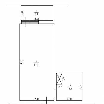 Продается 1-комнатная квартира, 25 м²