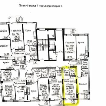 Продается 1-комнатная квартира, 33,9 м²