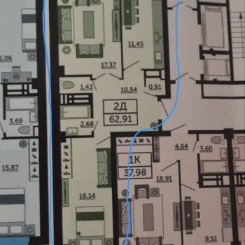 Продается 2-х комнатная квартира, 62,2 м²