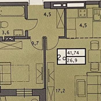 Продается 1-комнатная квартира, 39,7 м²