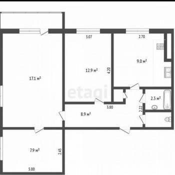 Продается 3-х комнатная квартира, 57,3 м²