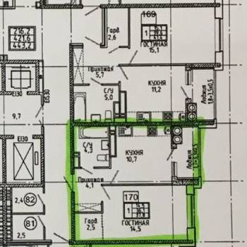 Продается 1-комнатная квартира, 38 м²