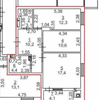 Продается 3-х комнатная квартира, 60 м²