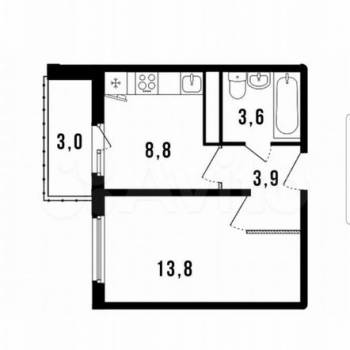 Продается 1-комнатная квартира, 31,5 м²