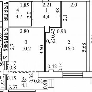 Продается 1-комнатная квартира, 34,3 м²