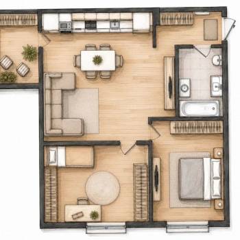 Продается 2-х комнатная квартира, 60 м²
