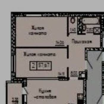 Сдается 2-х комнатная квартира, 56 м²