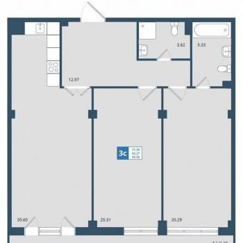 Продается 3-х комнатная квартира, 96,5 м²