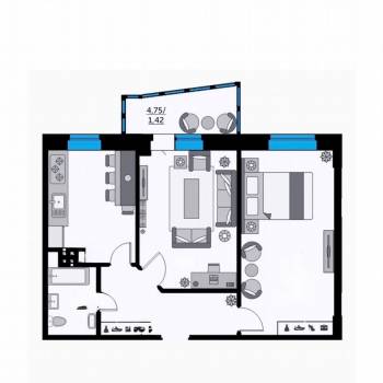 Продается 2-х комнатная квартира, 66 м²