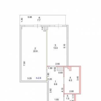 Сдается 1-комнатная квартира, 52,5 м²