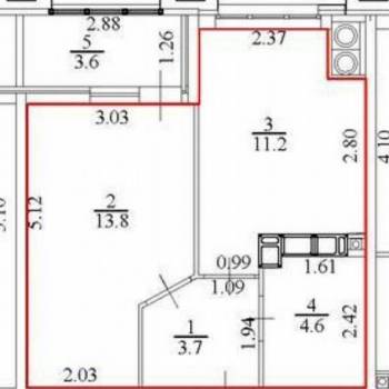 Продается 1-комнатная квартира, 33,3 м²