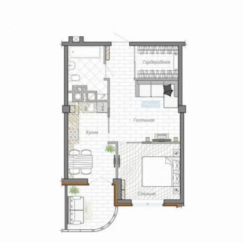 Продается 1-комнатная квартира, 52 м²