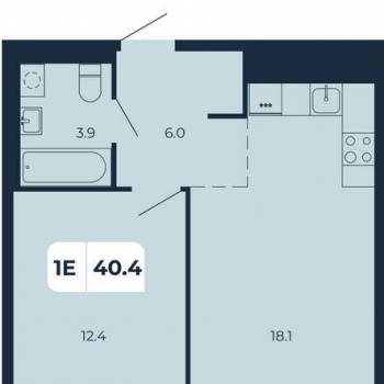 Продается 1-комнатная квартира, 40,4 м²