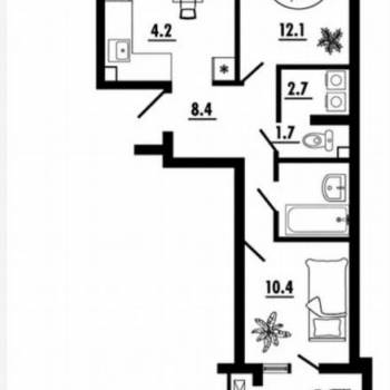 Продается 2-х комнатная квартира, 66 м²