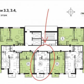 Продается 1-комнатная квартира, 30,6 м²