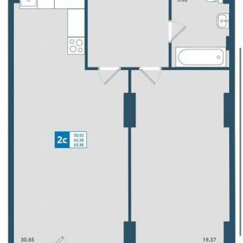 Продается 2-х комнатная квартира, 63,9 м²