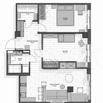 Продается 3-х комнатная квартира, 62,5 м²