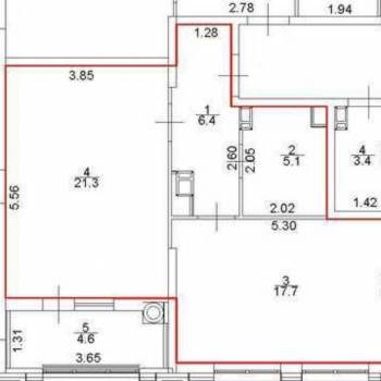 Продается 1-комнатная квартира, 50,5 м²