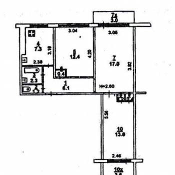 Продается 3-х комнатная квартира, 60,3 м²