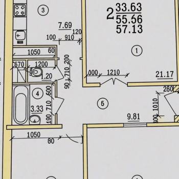 Продается 2-х комнатная квартира, 56 м²