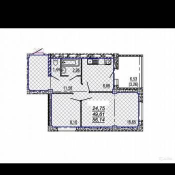 Продается 2-х комнатная квартира, 57 м²