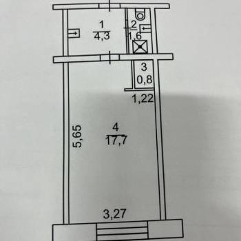 Продается 1-комнатная квартира, 24 м²