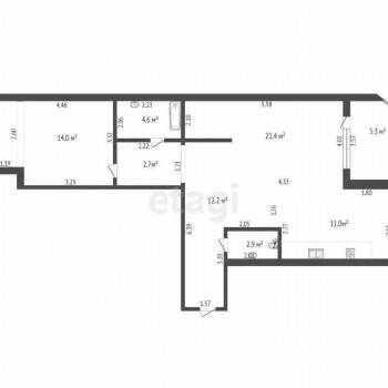 Продается 2-х комнатная квартира, 68,8 м²
