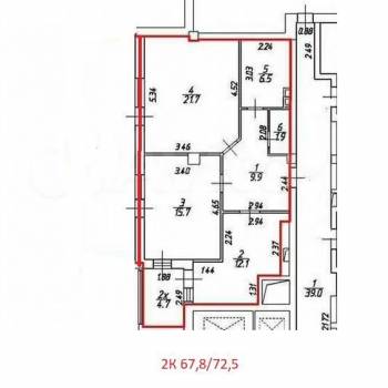 Продается 2-х комнатная квартира, 67,8 м²
