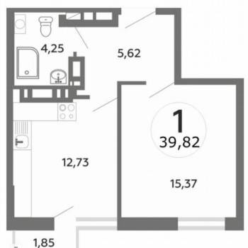 Продается 1-комнатная квартира, 40 м²