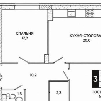 Продается 3-х комнатная квартира, 86,9 м²