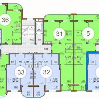 Продается 1-комнатная квартира, 49,34 м²