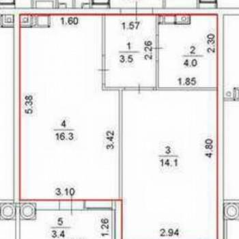Продается 1-комнатная квартира, 41,6 м²