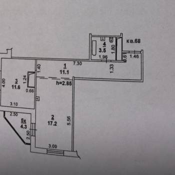 Продается 1-комнатная квартира, 43,4 м²