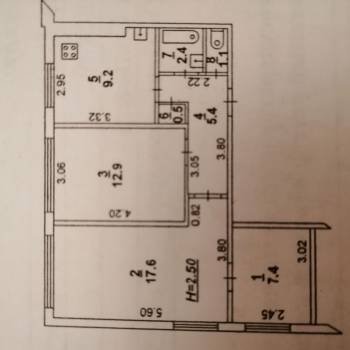 Продается 3-х комнатная квартира, 56,7 м²