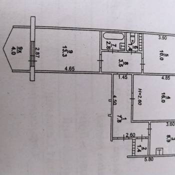 Продается 3-х комнатная квартира, 65,1 м²
