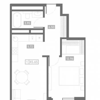 Продается 2-х комнатная квартира, 46 м²