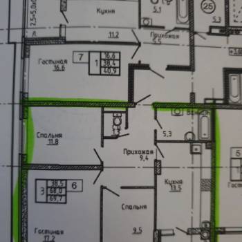 Сдается Многокомнатная квартира, 68,3 м²