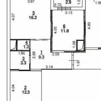 Продается 2-х комнатная квартира, 54,1 м²