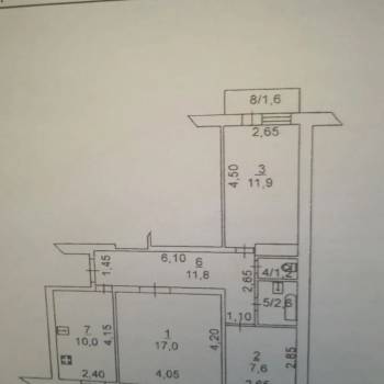 Продается 3-х комнатная квартира, 62 м²