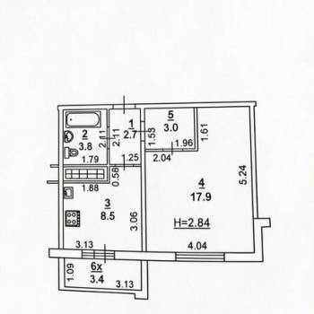 Продается 1-комнатная квартира, 39 м²