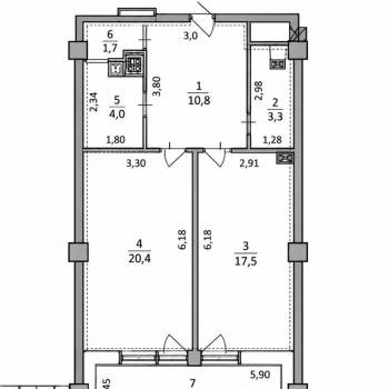 Продается 1-комнатная квартира, 65 м²