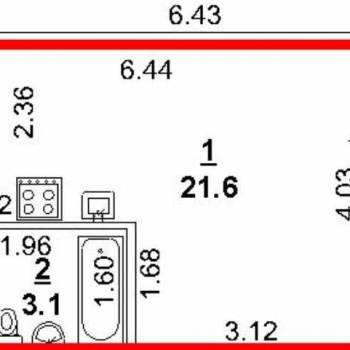 Продается 1-комнатная квартира, 24,4 м²