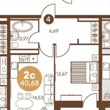 Продается 1-комнатная квартира, 37,9 м²