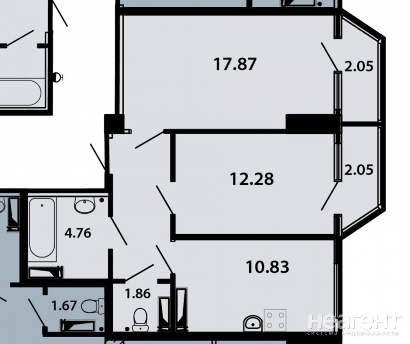 Продается 2-х комнатная квартира, 53,7 м²