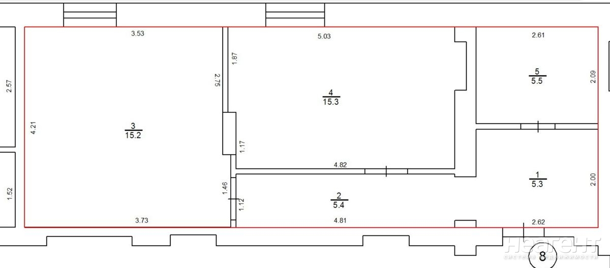 Продается 1-комнатная квартира, 46,7 м²