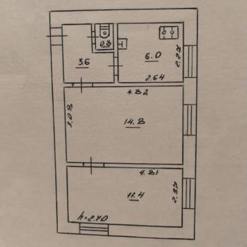 Продается 2-х комнатная квартира, 36 м²