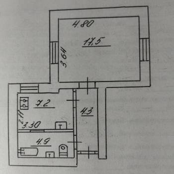 Продается 1-комнатная квартира, 33,9 м²