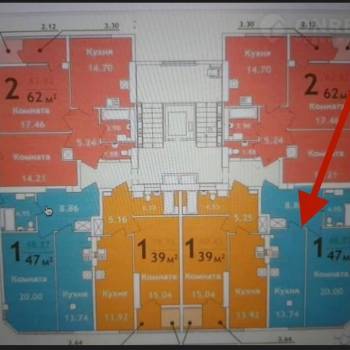 Продается 1-комнатная квартира, 47,4 м²